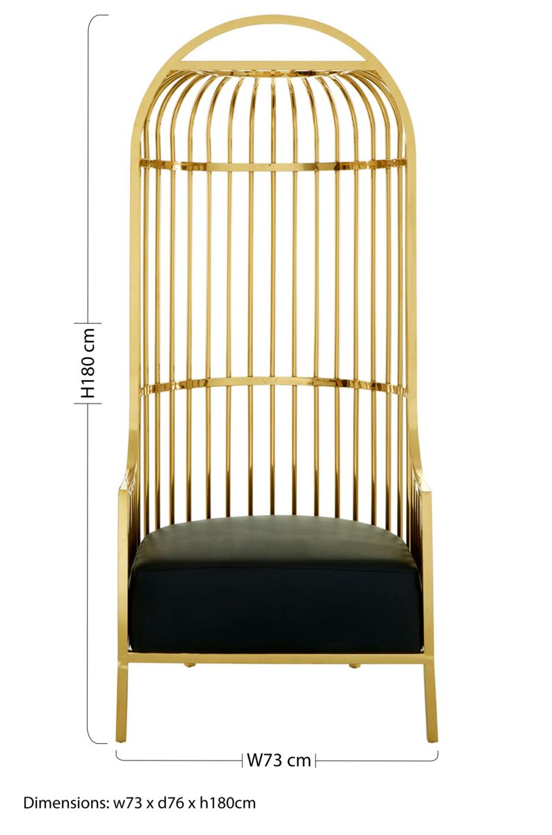 Eliza Gold Finish Dome Cage Chair - PN Home