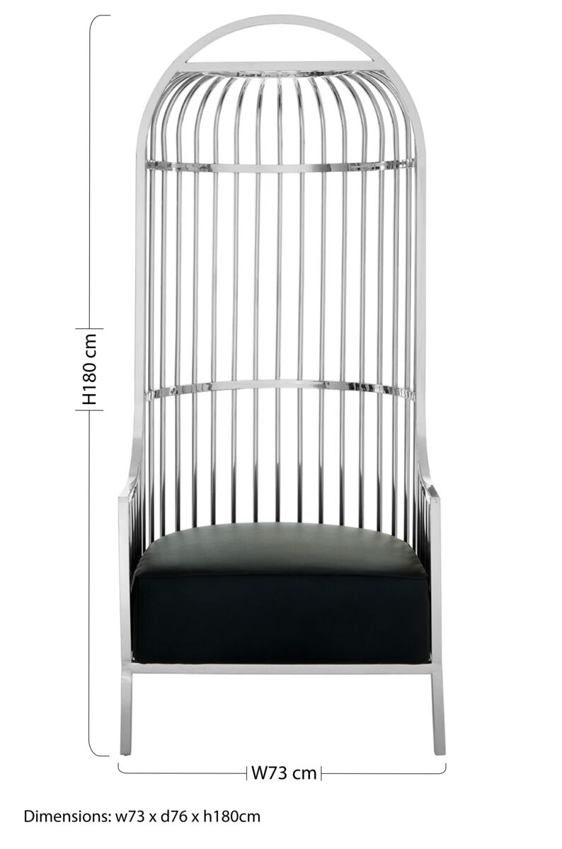 Eliza Silver Finish Dome Cage Chair - PN Home