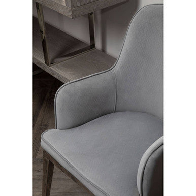 Eliza Grey Velvet Dining Chair With Silver Finish Legs - PN Home