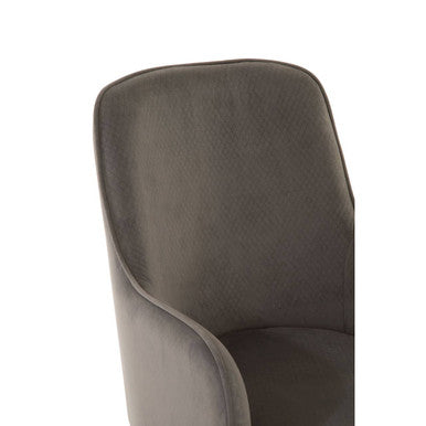 Eliza Grey Velvet Dining Chair With Silver Finish Legs - PN Home