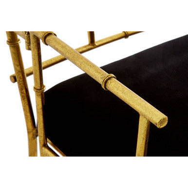 Monroe Gold and Black Velvet Accent Chair - PN Home