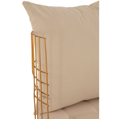 Mantis Gold Finish Wheel Design Chair With Cushion - PN Home