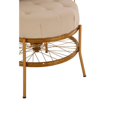 Mantis Gold Finish Wheel Design Chair With Cushion - PN Home