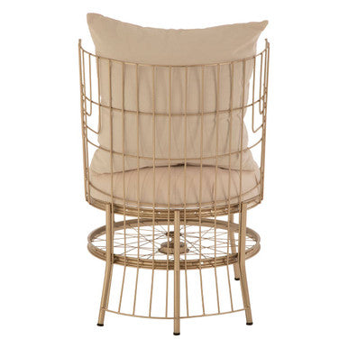Mantis Champagne Gold Finish Wheel Design Chair - PN Home