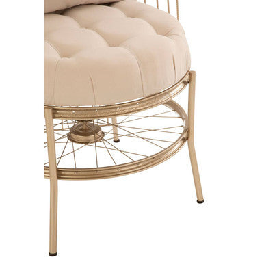 Mantis Champagne Gold Finish Wheel Design Chair - PN Home