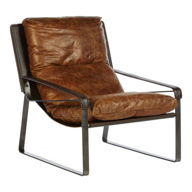 Hoxton Light Brown Leather Lounge Chair - PN Home