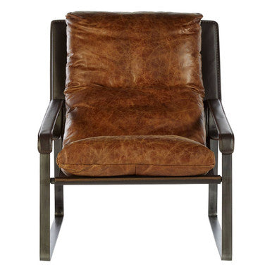 Hoxton Light Brown Leather Lounge Chair - PN Home