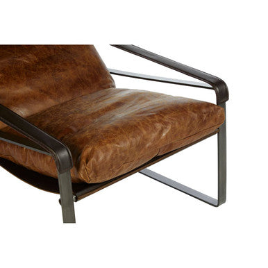 Hoxton Light Brown Leather Lounge Chair - PN Home