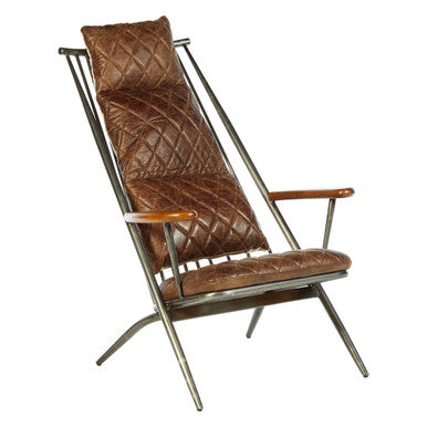 Hoxton Genuine Brown Leather Chair - PN Home
