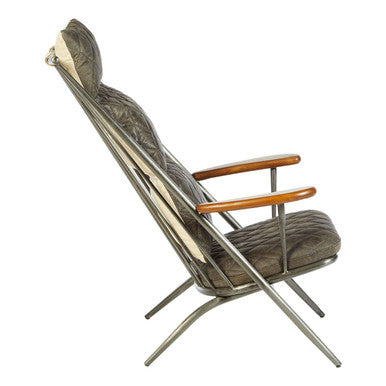 Hoxton Genuine Grey Leather Chair - PN Home