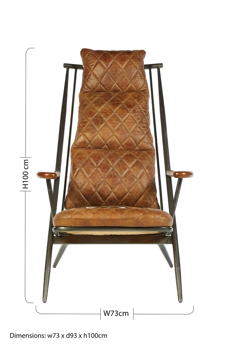 Hoxton Light Brown Leather Chair - PN Home