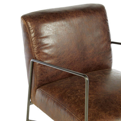 Hoxton Brown Leather Lounge Chair - PN Home