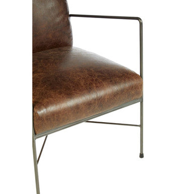 Hoxton Brown Leather Lounge Chair - PN Home