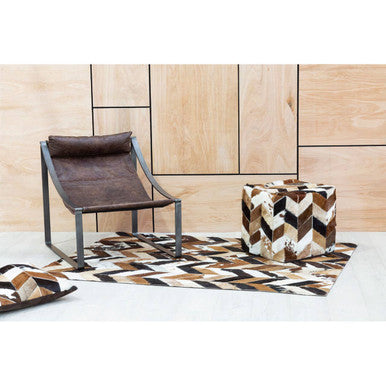 Hoxton Brown Leather Sling Chair - PN Home