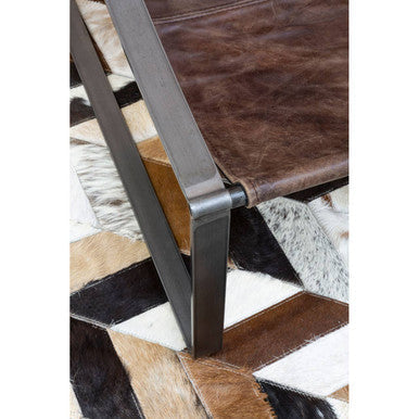 Hoxton Brown Leather Sling Chair - PN Home