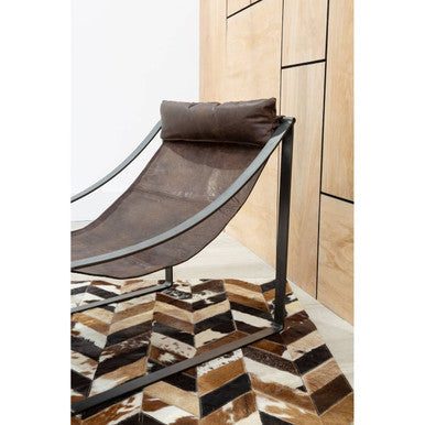 Hoxton Brown Leather Sling Chair - PN Home