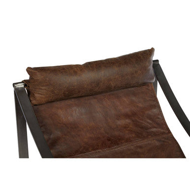 Hoxton Brown Leather Sling Chair - PN Home