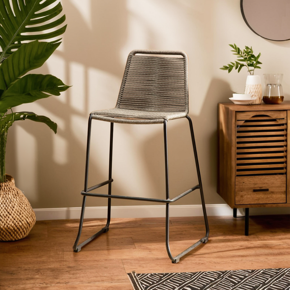 Sisal Grey Rope Bar Chair - PN Home