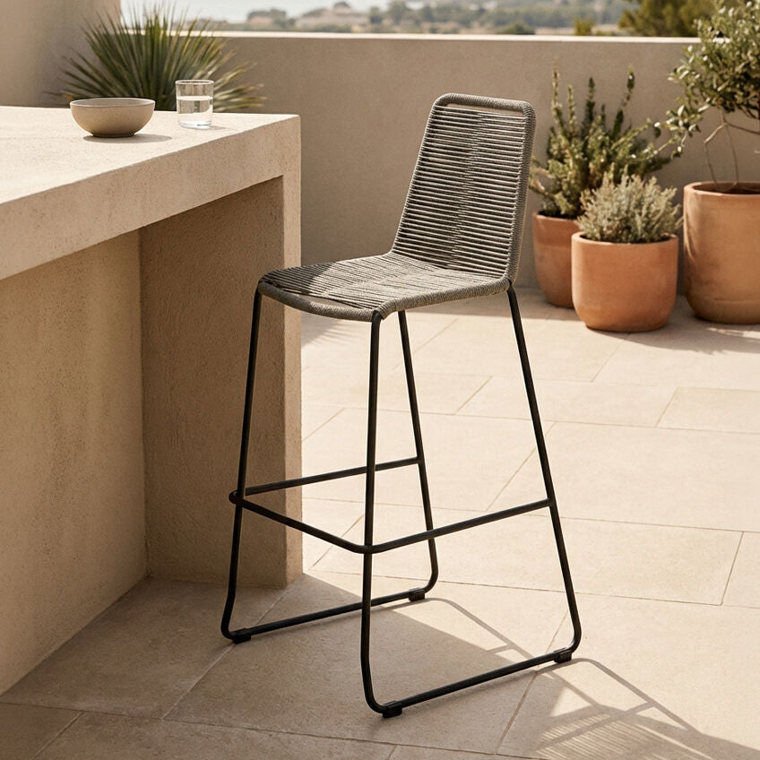 Sisal Grey Rope Bar Chair - PN Home