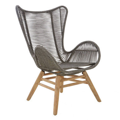 Sisal Grey Rope Lounge Chair And Footstool