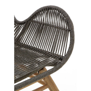 Sisal Grey Rope Lounge Chair and Footstool - PN Home