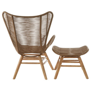 Sisal Latte Rope Lounge Chair And Footstool - PN Home