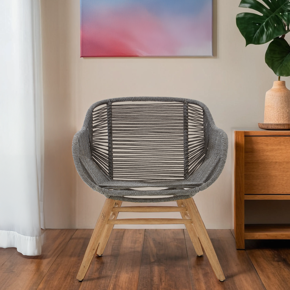 Sisal Grey Rope Armchair - PN Home