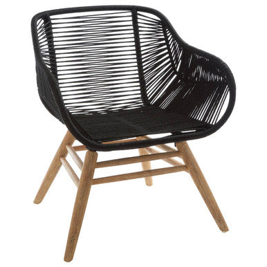 Sisal Black Rope Armchair - PN Home