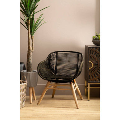 Sisal Black Rope Armchair - PN Home