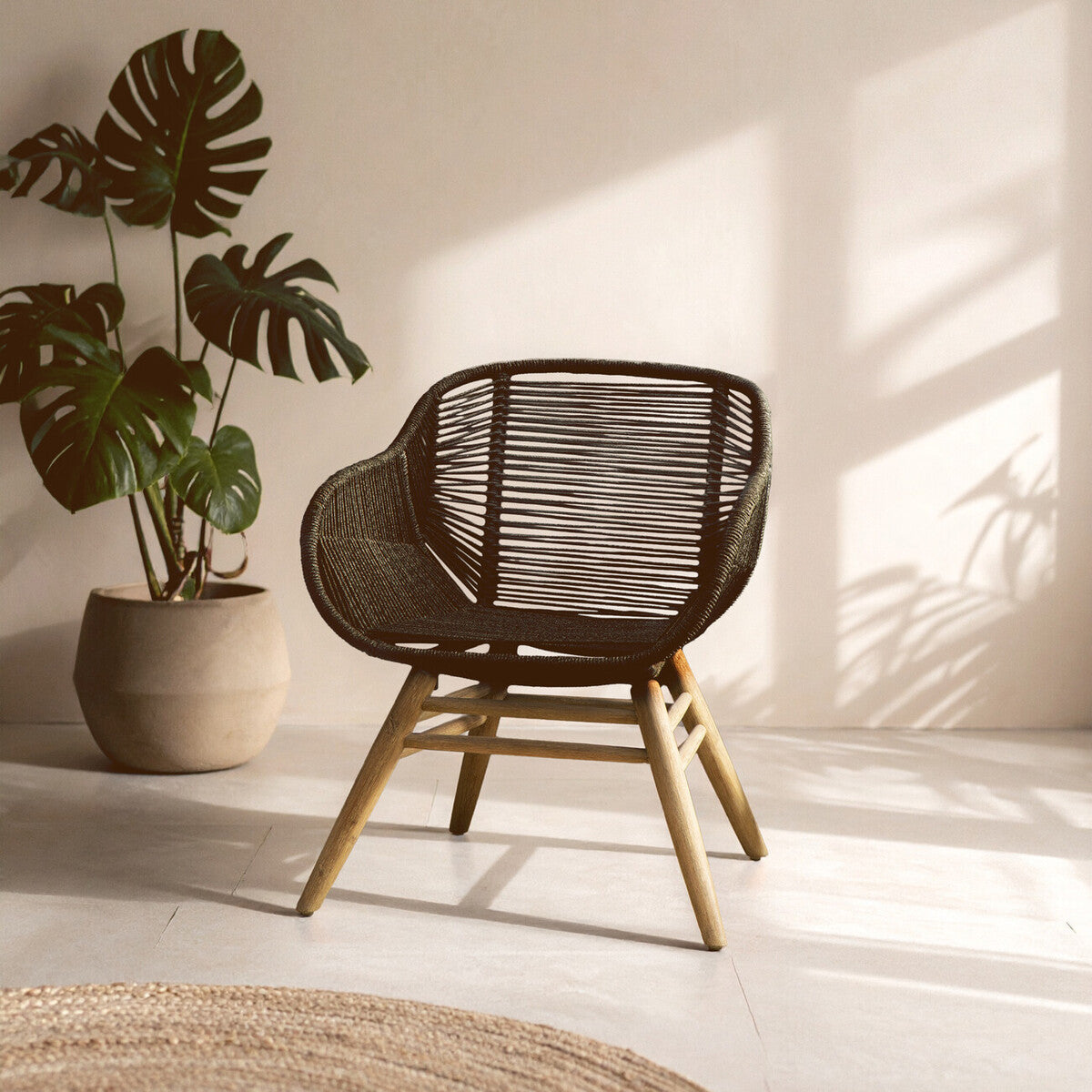 Sisal Black Rope Armchair - PN Home