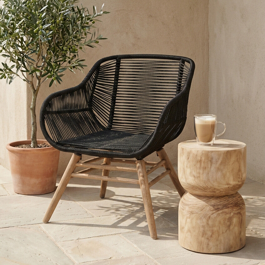 Sisal Black Rope Armchair - PN Home
