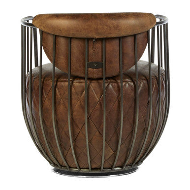 Hoxton Brown Leather Swivel Chair - PN Home