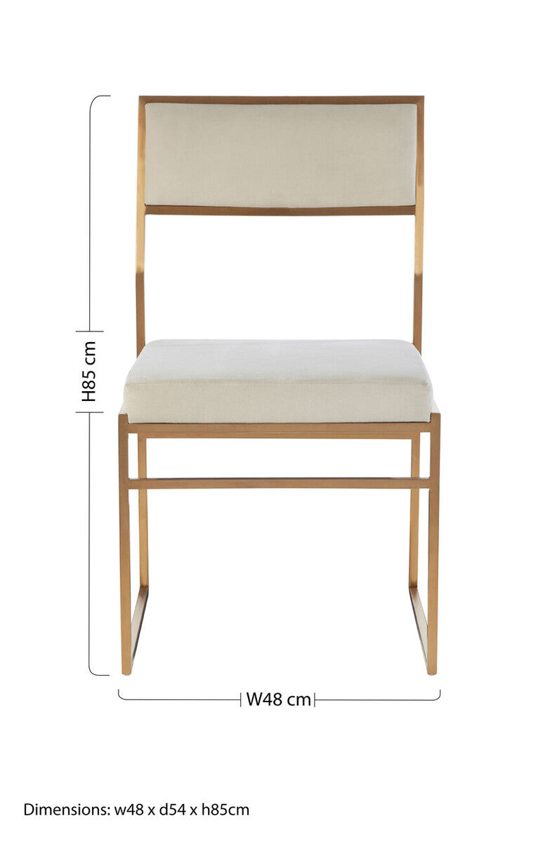 Mian Milky White Velvet Dining Chair - PN Home