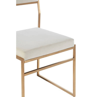 Mian Milky White Velvet Dining Chair - PN Home