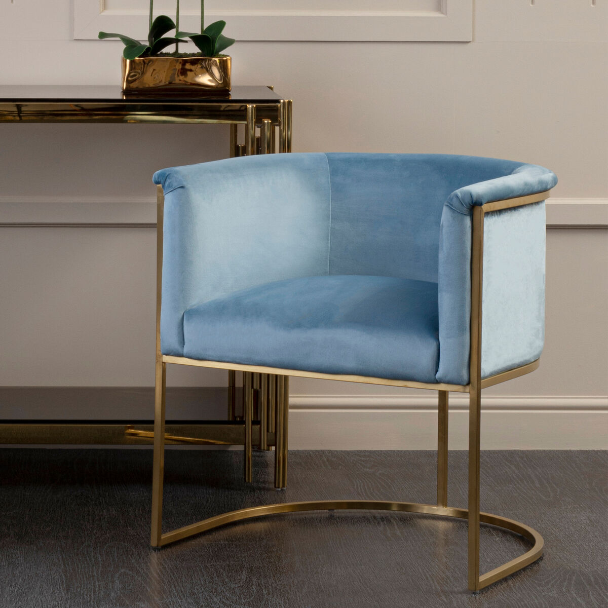 Mias Blue Velvet Chair - PN Home