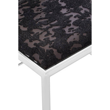 Yasmin Black Velvet And Steel Chair - PN Home