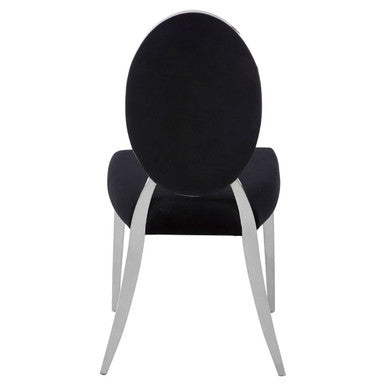 Yasmin Black Velvet And Silver Chair - PN Home