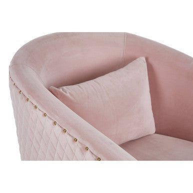 Plazoni Pink Velvet Swivel Chair with Gold Base - PN Home