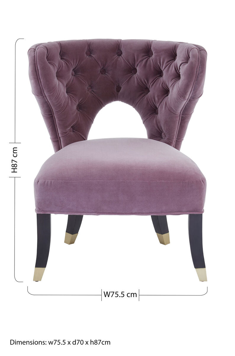 Villi Lilac Velvet Accent Chair - PN Home