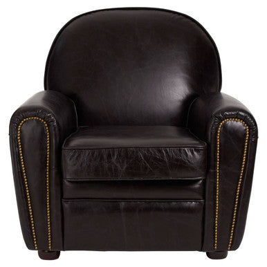 Victor Black Leather Classic Armchair - PN Home