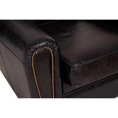 Victor Black Leather Classic Armchair - PN Home