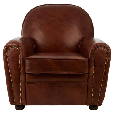Victor Coffee Leather Classic Armchair