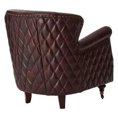 Victor Brown Leather Winged Back Armchair - PN Home