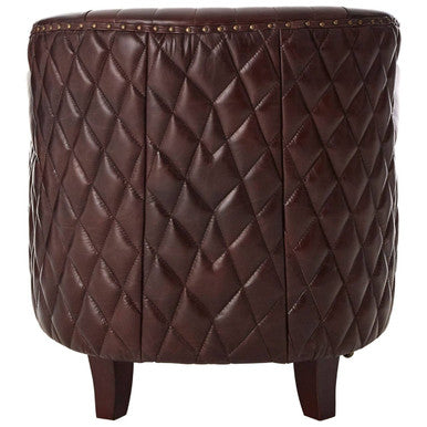 Victor Brown Leather Winged Back Armchair - PN Home