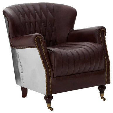 Victor Brown Leather Armchair - PN Home