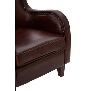 Victor Brown Leather Lounge Chair - PN Home