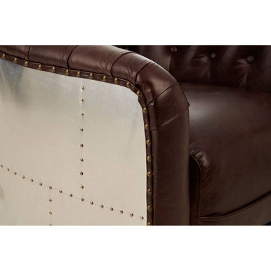 Victor  Brown Leather Tub Chair - PN Home