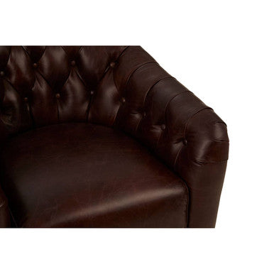 Victor  Brown Leather Tub Chair - PN Home