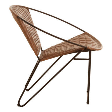 Buffalo Brown Leather Modern Sling Chair - PN Home