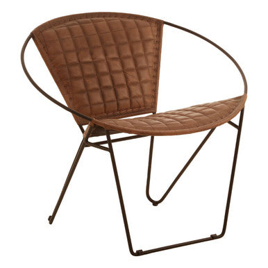 Buffalo Brown Leather Modern Sling Chair - PN Home